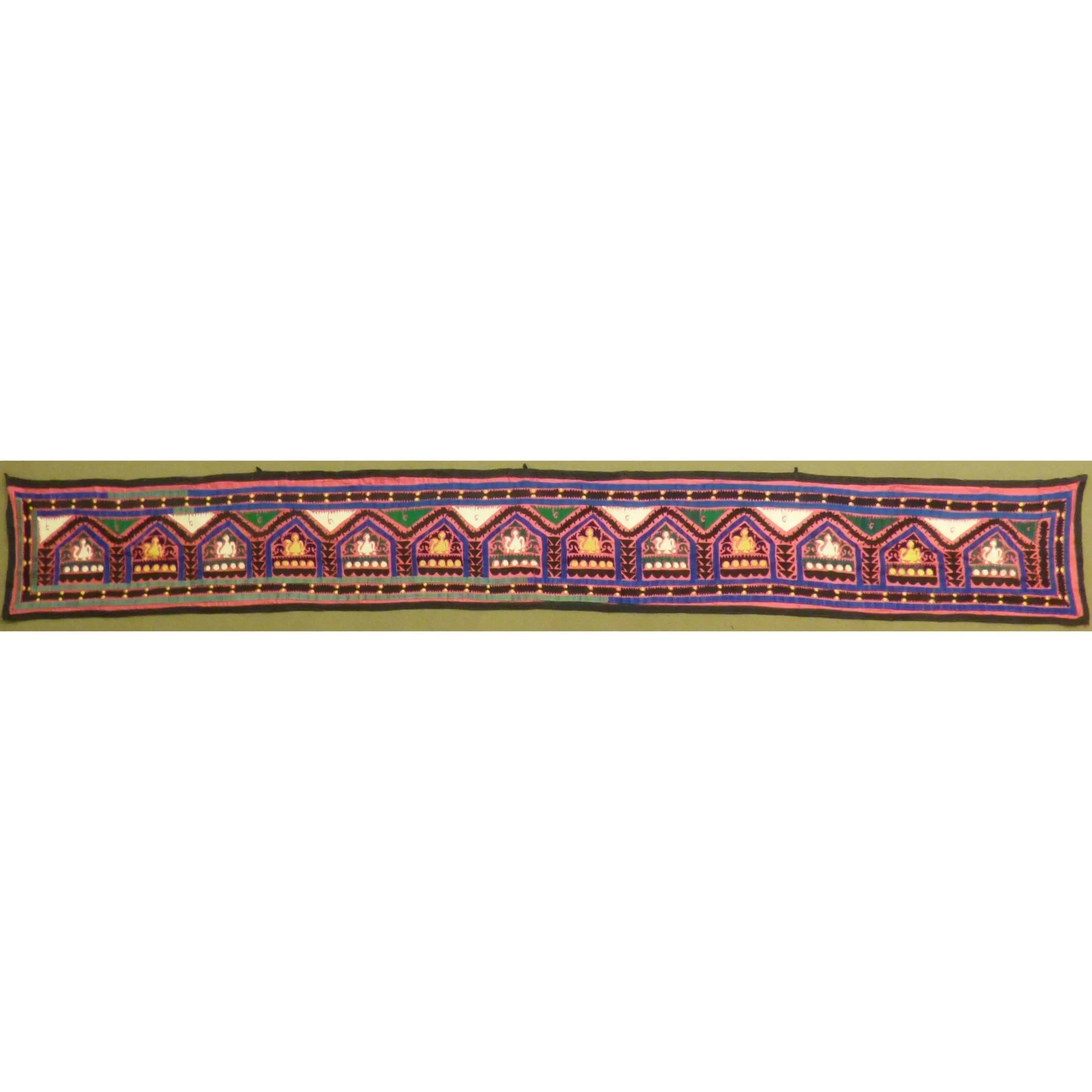 Fine Art Handmade Afghanistan Cotton Ready To Hang For Home Wall Art Decoration   145"  X  17" Panwd0013